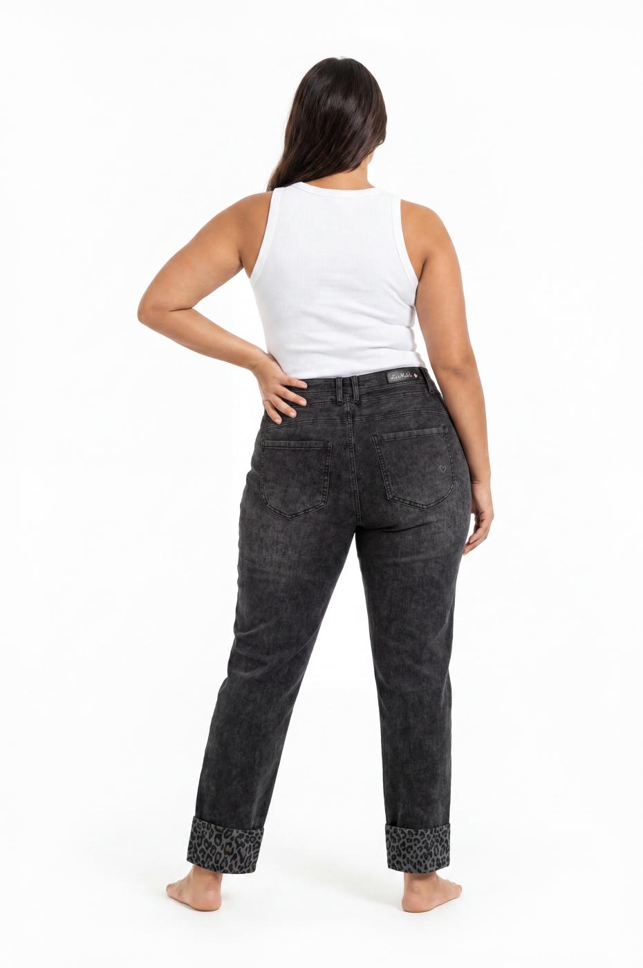 Preview: Rona Regular - Black Grey Leoprint