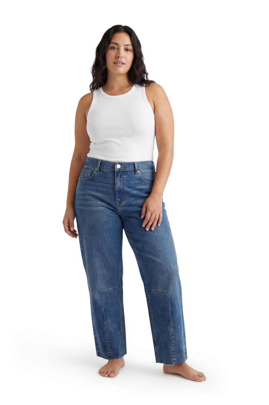 Dora Barrel Fit - Middle Blue