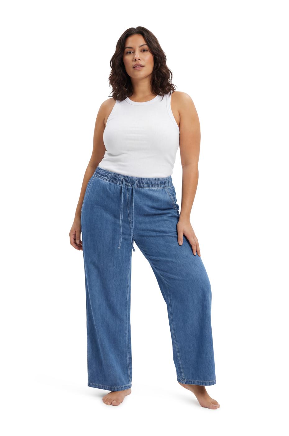Frida Wide Leg - Blue Denim